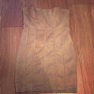 Suede corset lined dress